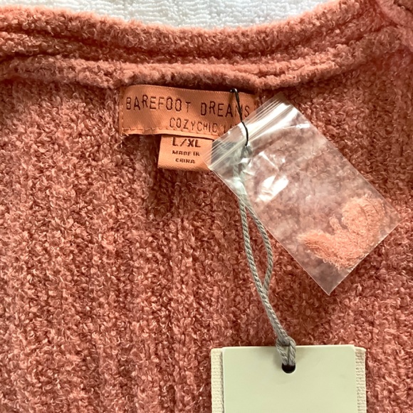 Barefoot Dreams CozyChic Lite Ribbed Shrug Cardi Coral SZ L/XL - Picture 14 of 15